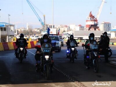 حضور اداره کل بنادر و دریانوردی گیلان در راهپیمایی خودرویی و موتوری یوم الله ۲۲ بهمن