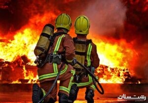 آتش‌سوزی مهیب ۱۵ باب مغازه در خمام گیلان؛ ۲ آتش‌نشان مجروح شدند
