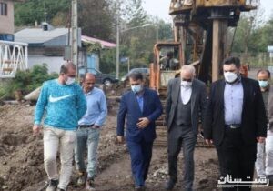 بازدید میدانی فرماندار رشت از اجرای پروژه های عمرانی بخش سنگر