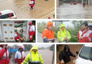 امدادرسانی هلال احمر گیلان در سیلاب آستارا