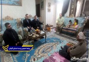 عیادت مدیر کل پست استان گیلان از همکار شاغل در اداره امورپستی