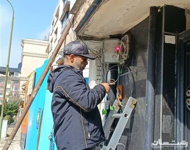 اجرای عملیات بهسازی شبکه فیبرنوری خیابان ۱۷۸ بلوار گیلان در مرکز شهید محبی رشت